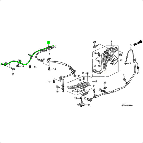 Cabo traseiro freio estacionamento Honda CRV 2007-2011